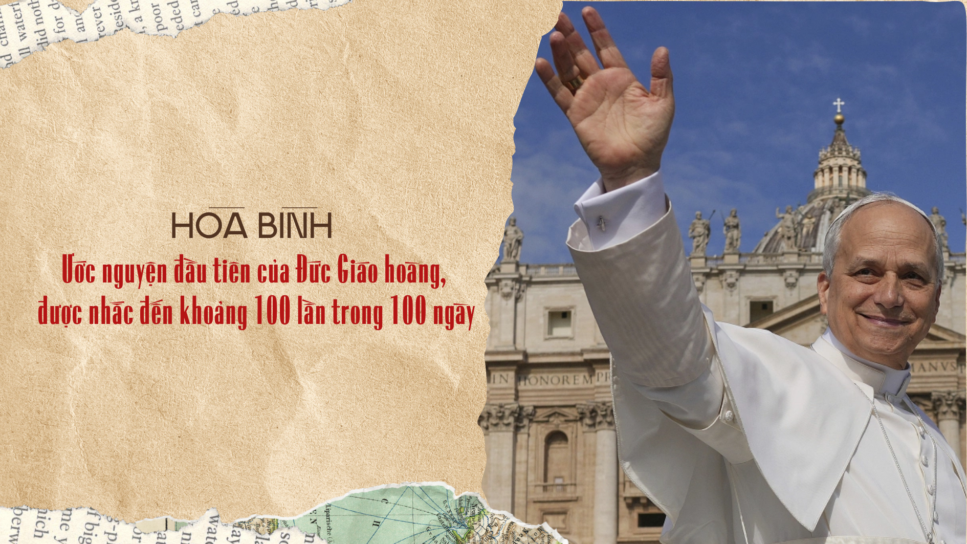 Hòa bình: Ước nguyện đầu tiên của Đức Giáo hoàng, được nhắc đến khoảng 100 lần trong 100 ngày